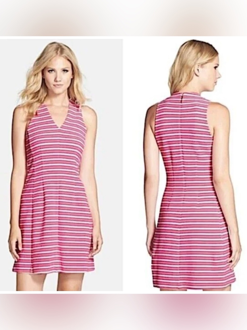 Lilly Pulitzer Brianna Dress in Capri Pink Ottoman Stripe Women's Size M